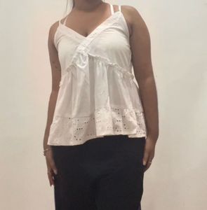 White Hakoba Strap Aline Top