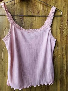 H&amp;M Lace Trimmed Crop Top/ SIZE-M