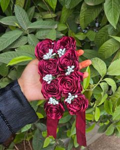 Pink Rose Corsage Wrist Accessory