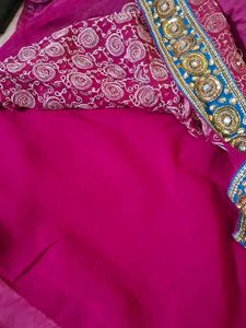 Beautiful Purple Party Saree with Blouse (36 size)