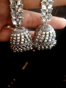 Silver Jhumka Earrings