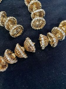 Gorgeous Gold Bangleswith Long Hangings