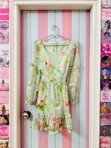 Floral Print Long Sleeve Dress