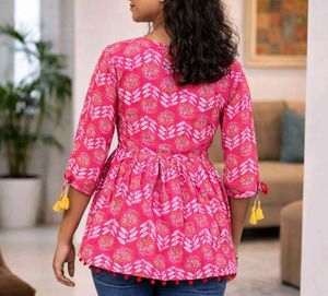 Pink Printed Top ethnic