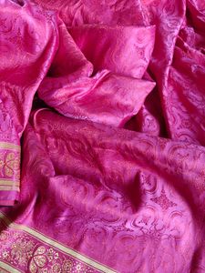 Pink Tanchoi Himroo Banarasi Wedding Wear Saree