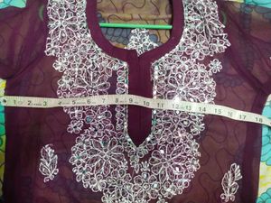 Chickenkari With Mirror Work Kurti
