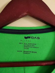 Gas Florocent Green Tshirt With Front Print