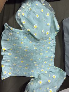 Daisy Print Top & Skirt Set