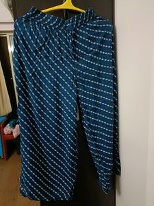 Navy Blue Striped Lounge Plazzo