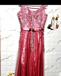 Gown Peach Colour Bride Dress FreeUp