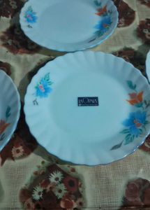 4 La Opala Floral Dinner Plates