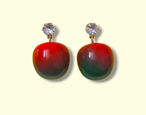 Red &amp; Green Stone Earrings,  Drop Earrings,
