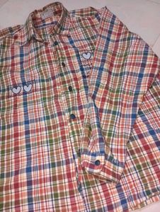 Vintage Plaid Heart Button-Down