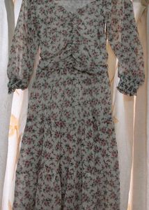White Dress Floral Print
