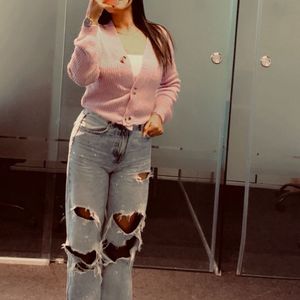Pink Knit Cardigan