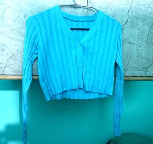 Full Sleeves Cyan Colour Top