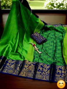 Green & Blue Silk Saree