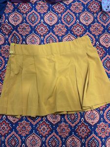 Mustard Pleated Skort