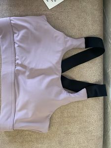 Lavender Sports Bra with Black Straps