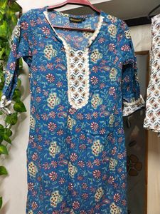 Pure Cotton Hand Block Printed Blue Suit Set