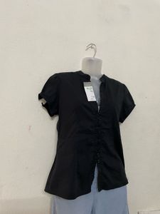 Y2K Pintresty🎀 Blouse Black Fitted Shirt