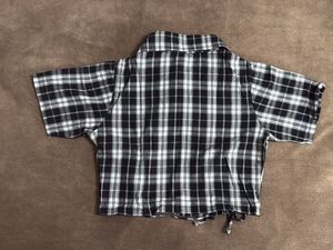 Black Plaid Crop Top