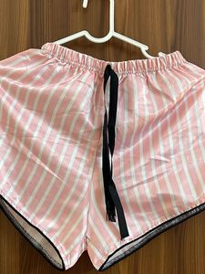 Striped Satin Sleep Shorts