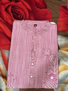 XXL Pink Embroidered Kurti