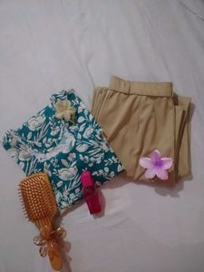 Handmade short kurti printed 💚💗🎀