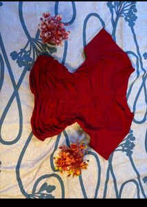 Red Ruched Top.SIZE-28-34