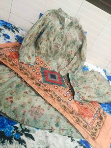 Floral Print Pant  Kameez Suit