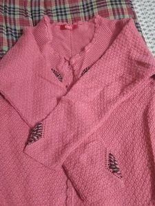 Pink Embroidered Cardigan