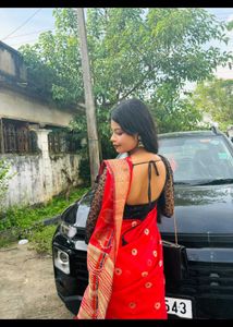 Red &amp; Gold Saree
