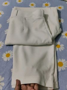 White Wide Leg Trousers