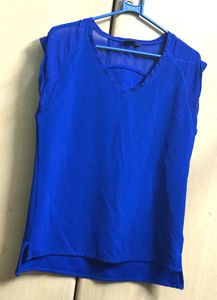 Blue V-Neck Top