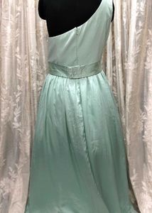 Aquamarine Colour One Shoulder Long Gown