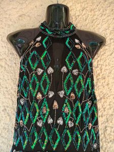 Elegant Green &amp; Black SEQUINNED Maxi Dress