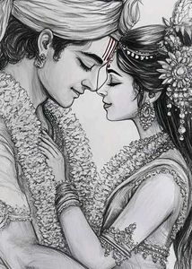 Radha Krishna Sketch