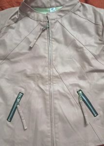 Stylish Pink Faux Leather Jacket