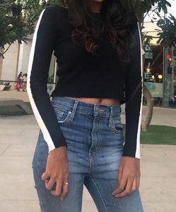 Stylish Black &amp; White Sleeve Top