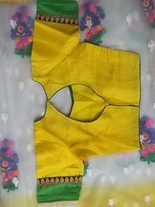 Floral Embroidered Organza Saree with Zari Border