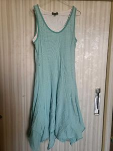 Aqua Striped Tank Dress