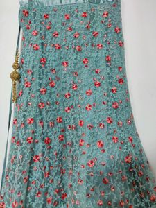 Teal Net Lehenga Choli ( Women)
