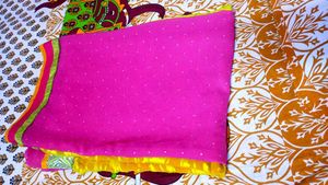 Pink &amp; Yellow Saree with Embellishments