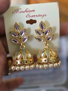 Fashion Leaf Jhumka Earrings