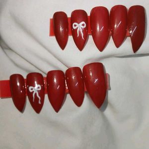 Red Bow Press-On Nails