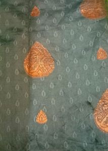 Grey And Copper Fancy Silk Saree