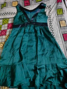 Green Satin Dress