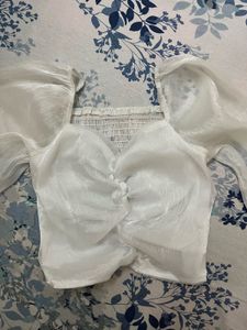 Sheer Puff Sleeve Top