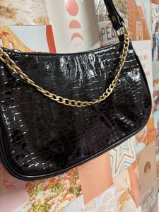 Black Glossy Handbag